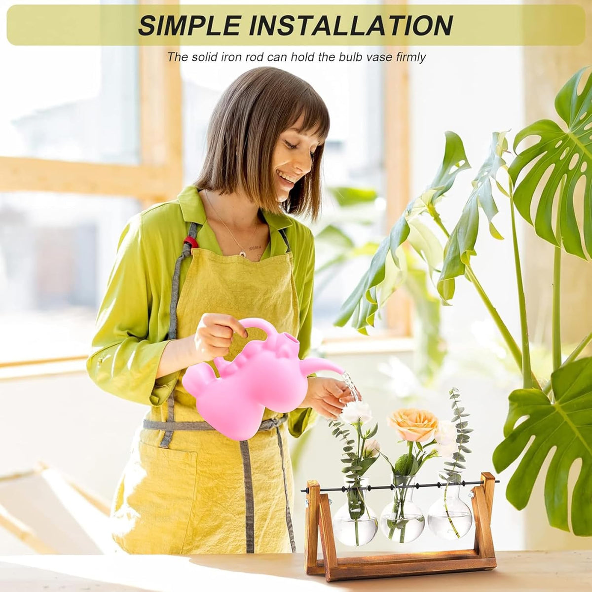 XXXFLOWER Glass Propagation Station — Wooden Stand & 3 Vases