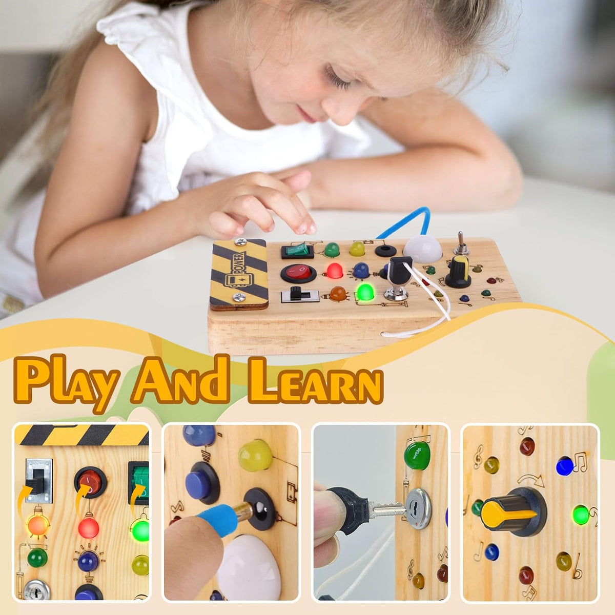 Little Explorer LED Busy Board Montessori Sensory Toy for Curious Toddlers: Fun & Educational For Toddlers & Pre Schoolers