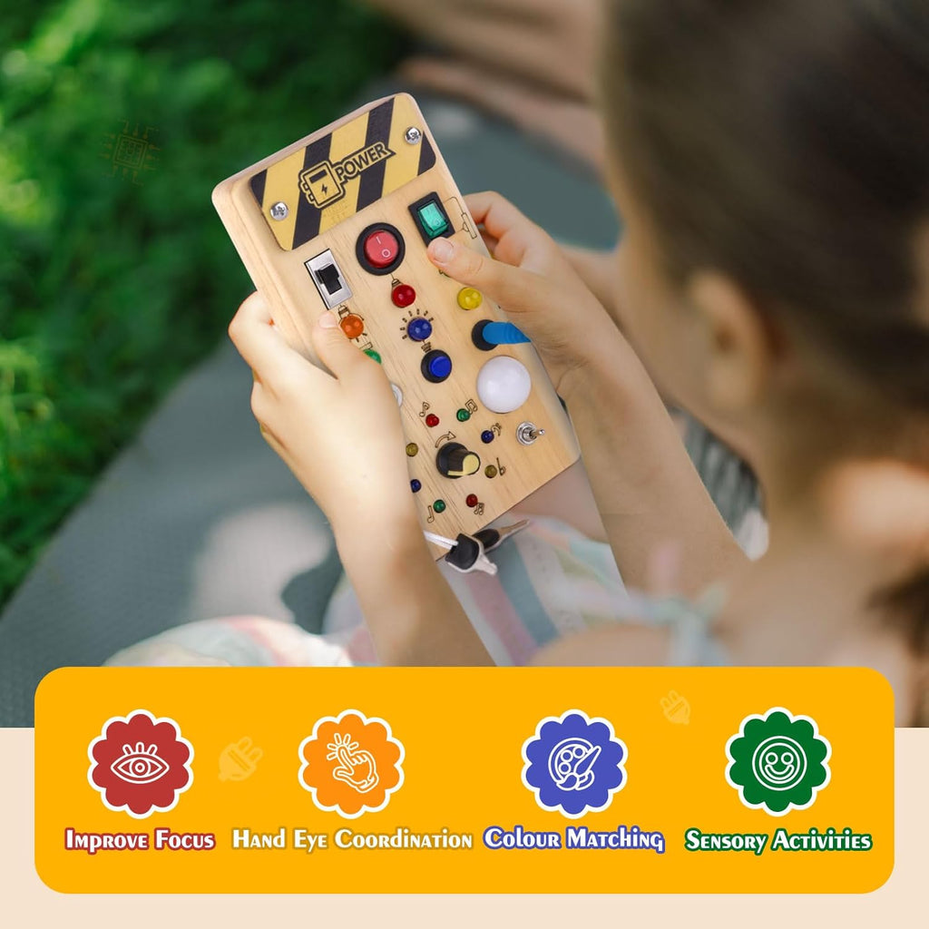 Little Explorer LED Busy Board Montessori Sensory Toy for Curious Toddlers: Fun & Educational For Toddlers & Pre Schoolers