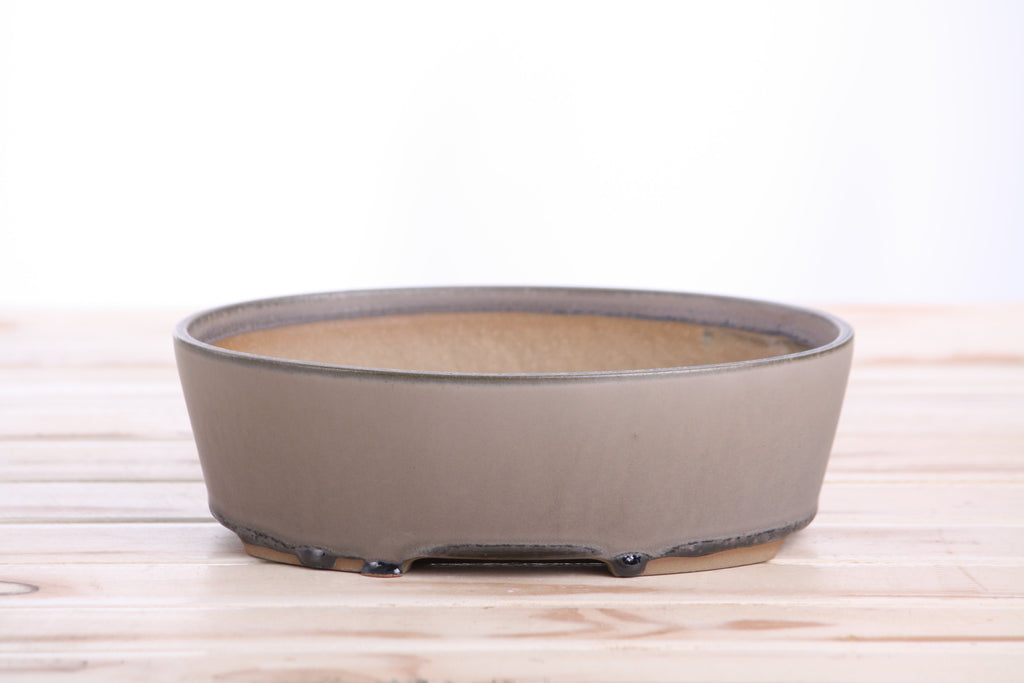 Oval A Bonsai Pot 8 Inch – Straight‑Sided Oval Ceramic Bonsai & Succulent Planter, High‑Fired Frost‑Proof Stoneware with Drainage & Wiring Holes, Handmade in USA (Ocean)