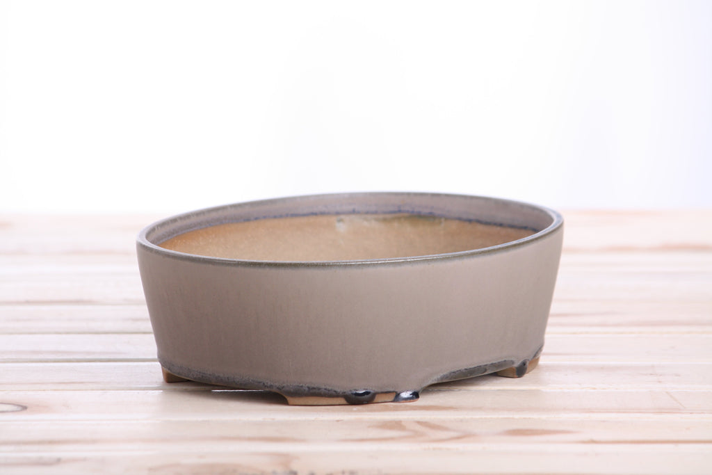 Oval A Bonsai Pot 8 Inch – Straight‑Sided Oval Ceramic Bonsai & Succulent Planter, High‑Fired Frost‑Proof Stoneware with Drainage & Wiring Holes, Handmade in USA (Ocean)
