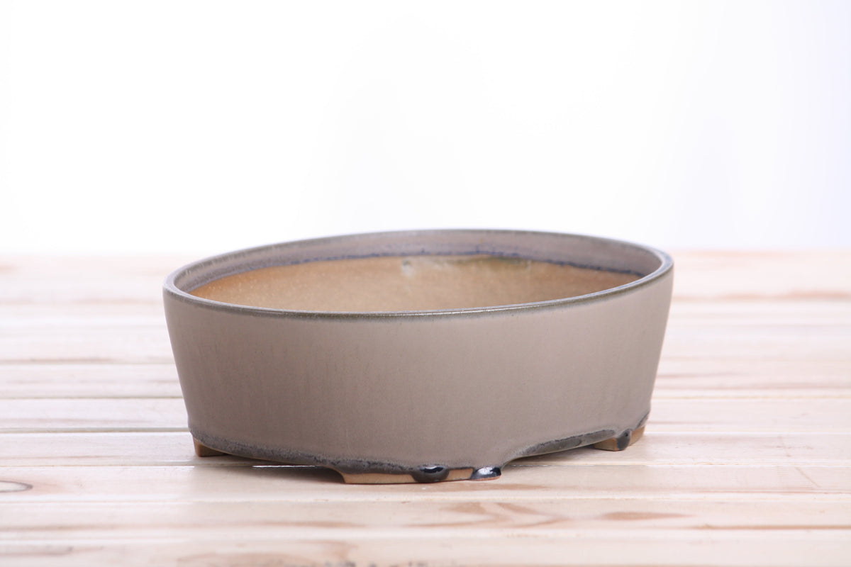 Oval A Bonsai Pot 8 Inch – Straight‑Sided Oval Ceramic Bonsai & Succulent Planter, High‑Fired Frost‑Proof Stoneware with Drainage & Wiring Holes, Handmade in USA (Ocean)